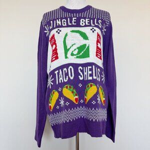 Taco Bell Ugly Christmas Sweater Mens Size Large Jingle Bells Taco Shells Rare